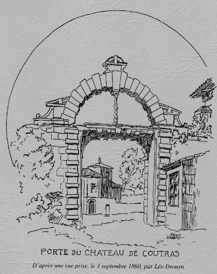 Porte du Chteau de Coutras (d'aprs une vue prise le 3/09/1860 par Lo DROUYN.